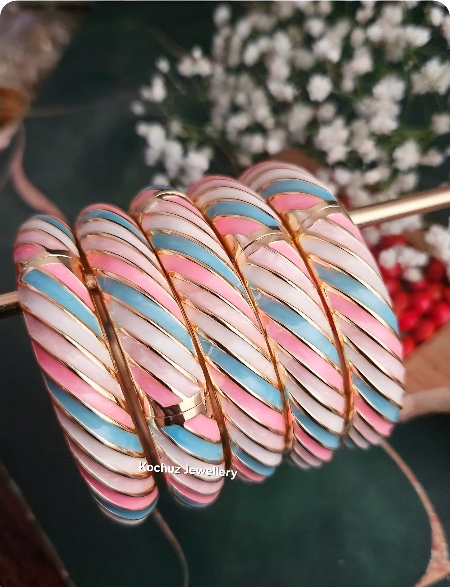 BANG1283 - Anti Tarnish Italian Enamel Meenakari Vintage Bangle