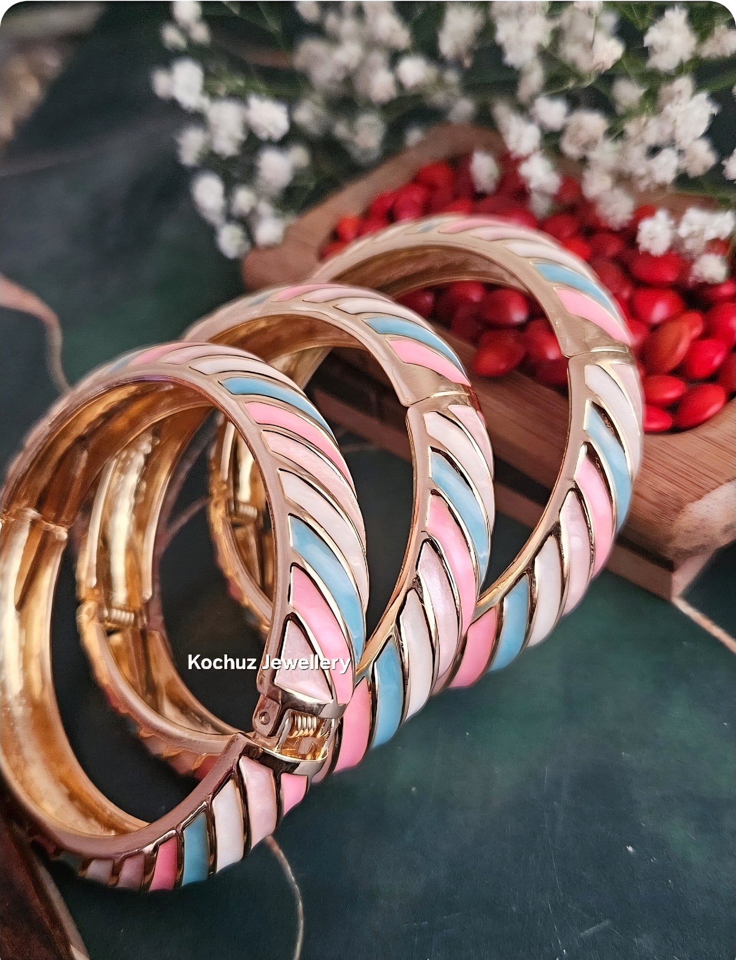 BANG1283 - Anti Tarnish Italian Enamel Meenakari Vintage Bangle
