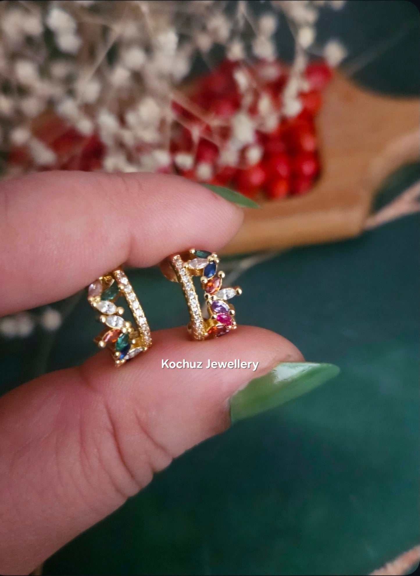EAR1281 - Anti Tarnish Stone Hoops