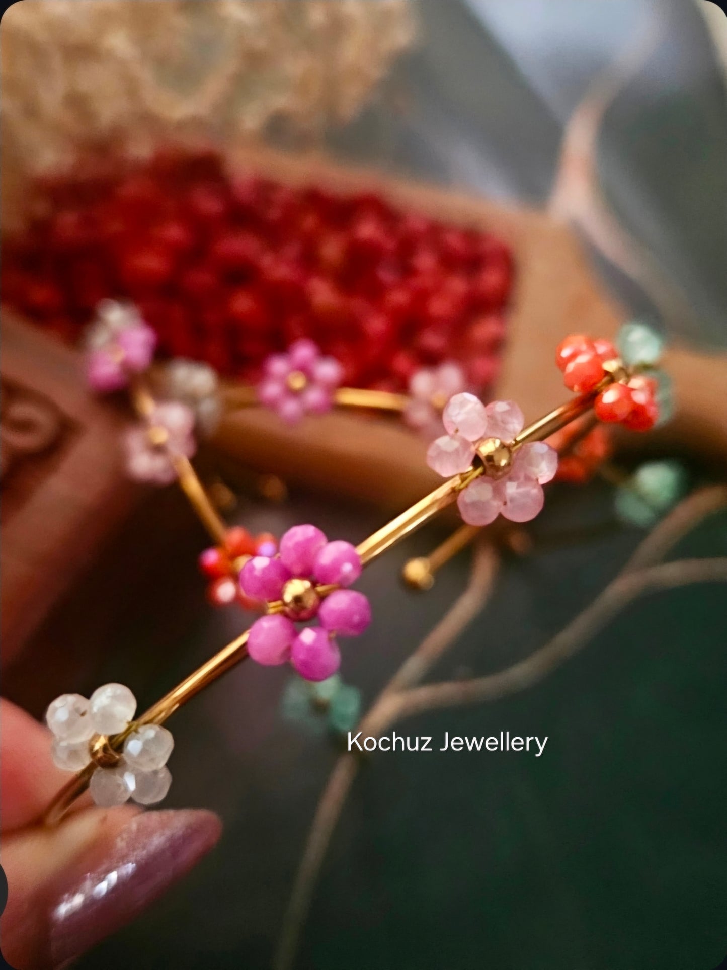BANG1364 - Flower Anti Tarnish Bangles