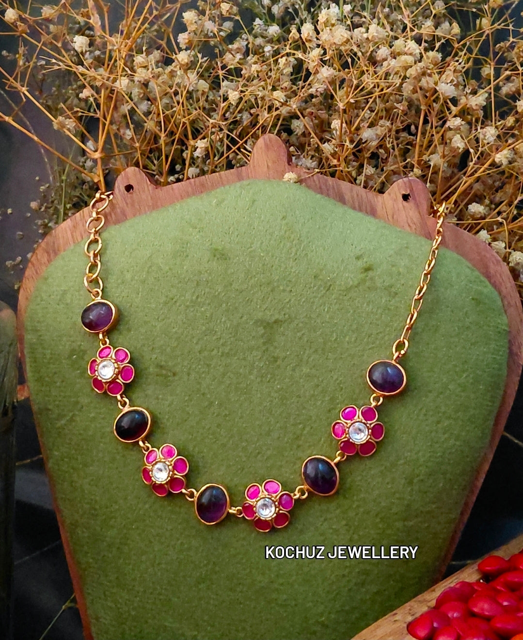NECK1551 - Premium Floral Polki Neckpiece