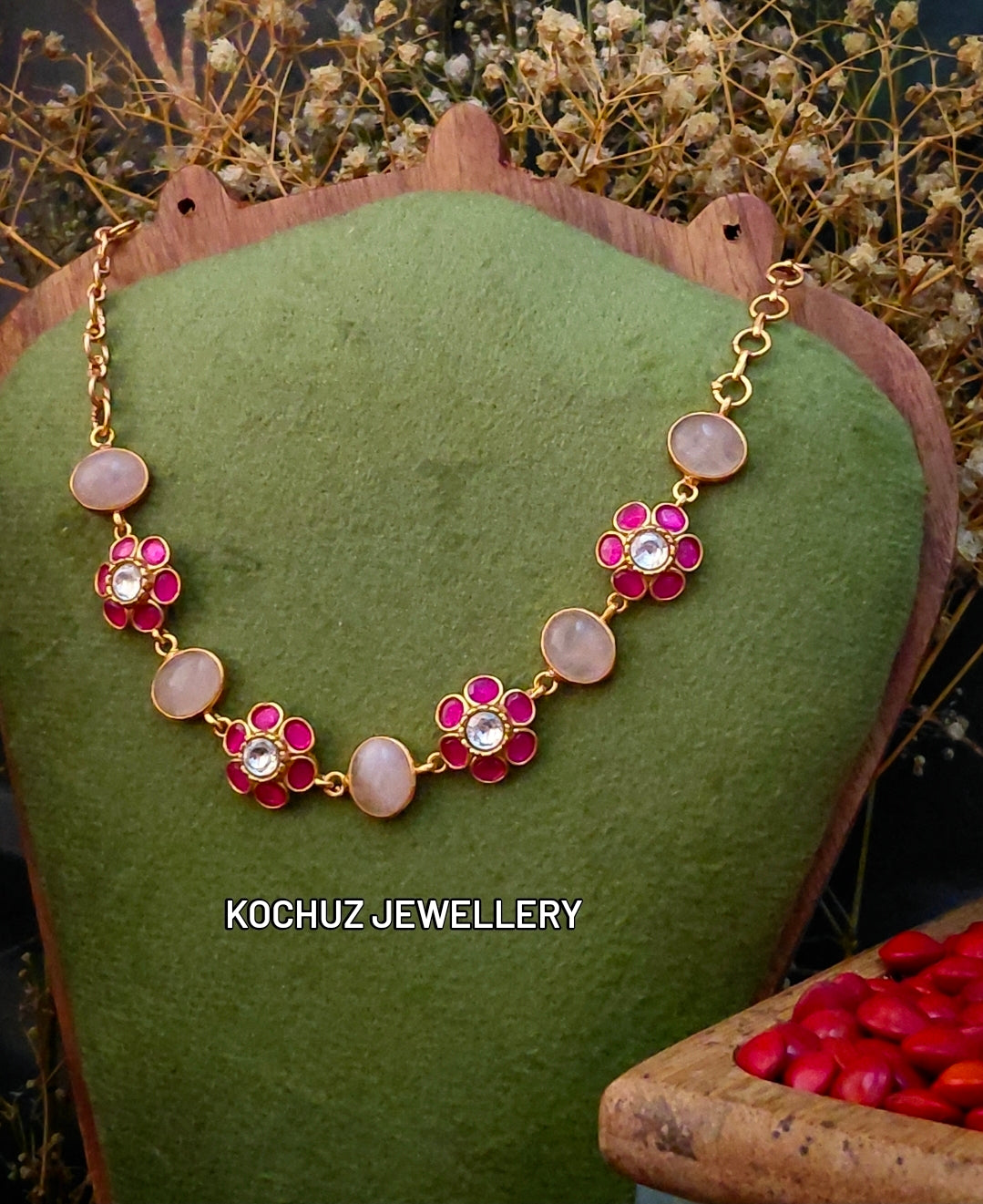 NECK1550 - Premium Floral Polki Neckpiece