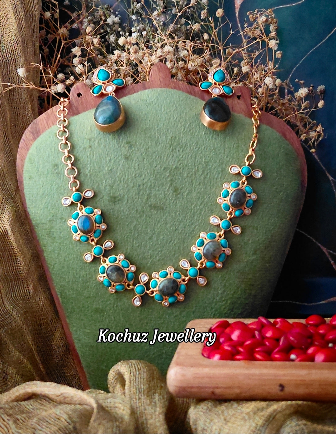 NECK1557 - Premium Floral Polki Neckpiece