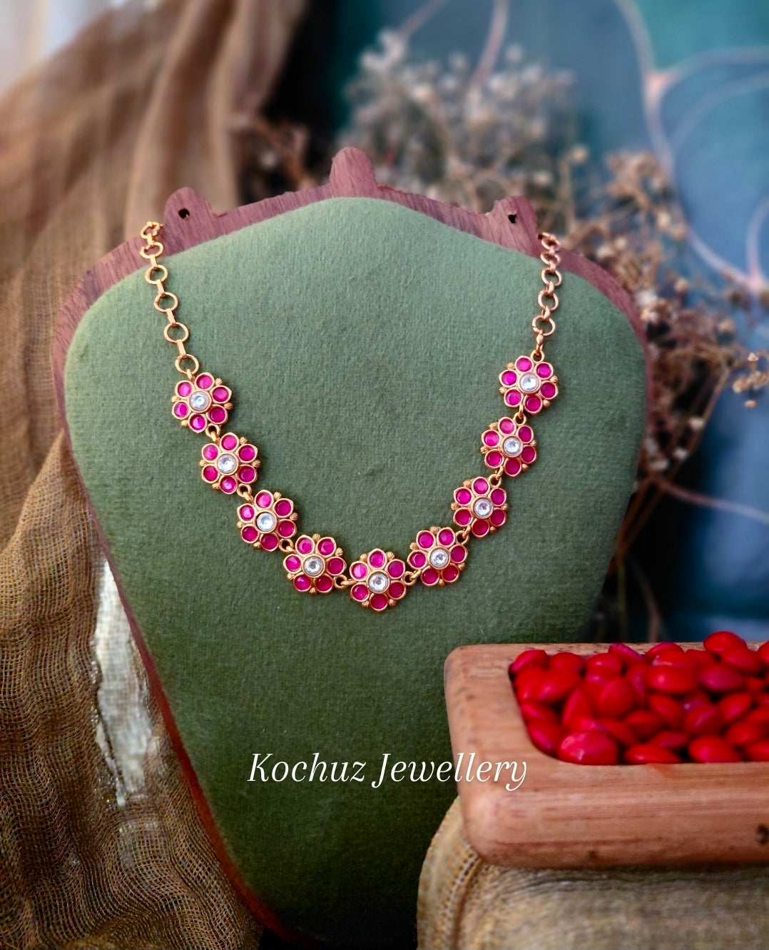 NECK1560 - Premium Floral Polki Neckpiece