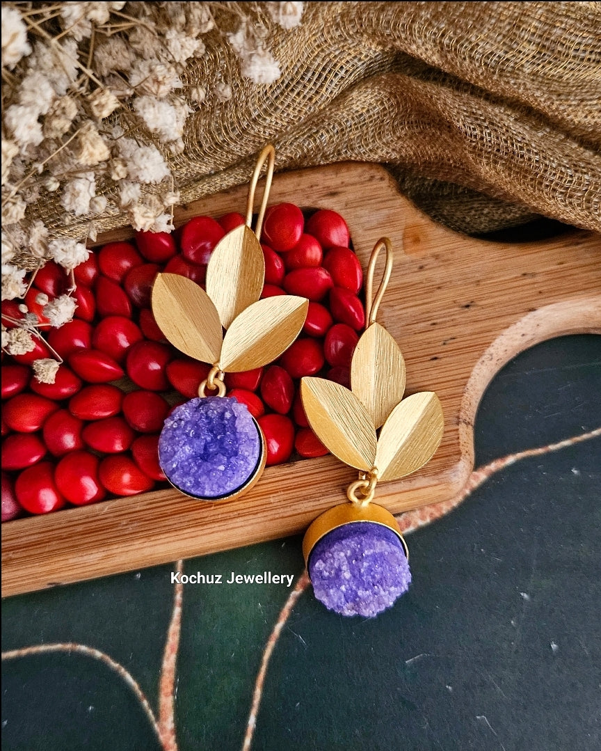 EAR1131 - Druzy Stone Danglers