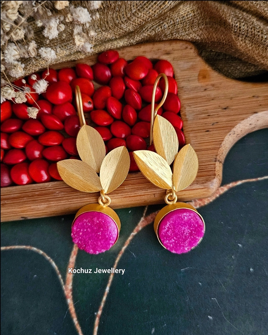 EAR1131 - Druzy Stone Danglers