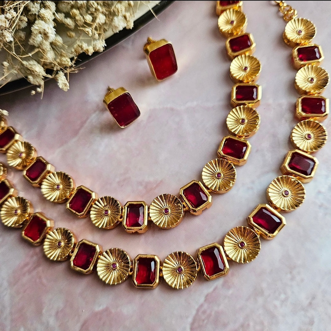 NECK1047 - Kerala Traditional Neck Piece (Plated)
