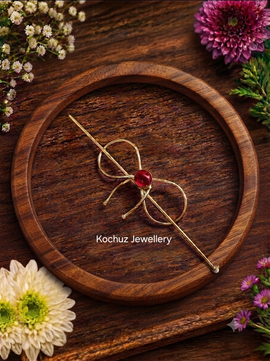 HAIR1016 - Hair Bow Stick -Red