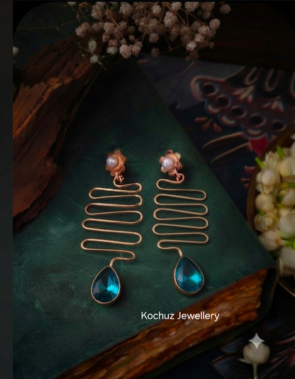 EAR1314 - Glass Stone Minimal Earrings