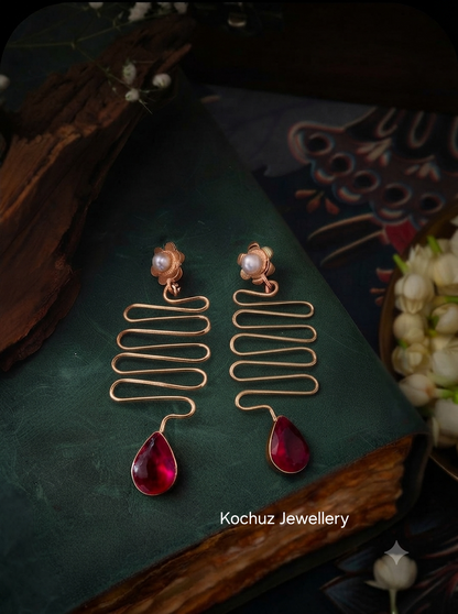 EAR1314 - Glass Stone Minimal Earrings
