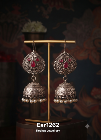 EAR1262 - Silver Look Alike Jhumka