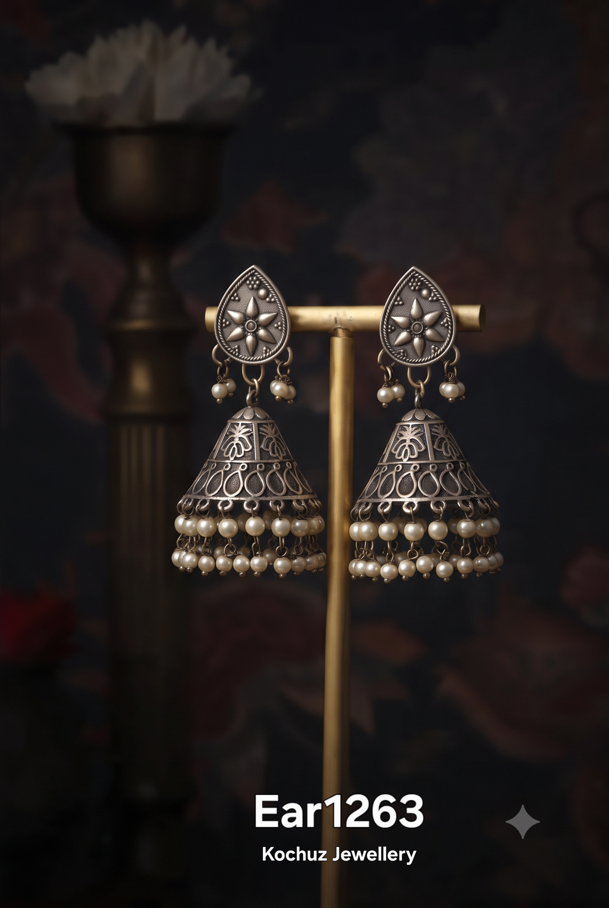 EAR1263 - Silver Look Alike Jhumka