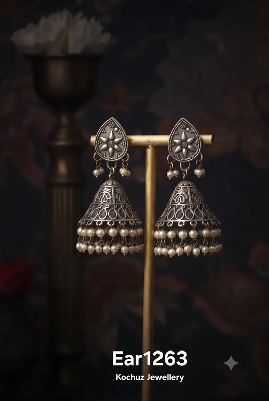 EAR1263 - Silver Look Alike Jhumka