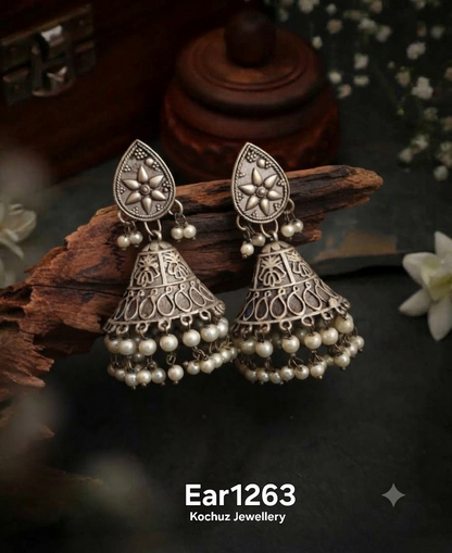 EAR1263 - Silver Look Alike Jhumka