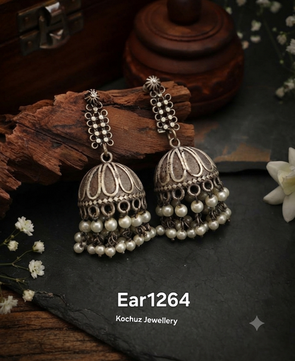 EAR1264 - Silver Look Alike Jhumka