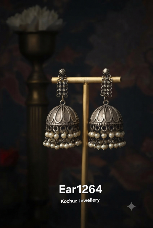 EAR1264 - Silver Look Alike Jhumka