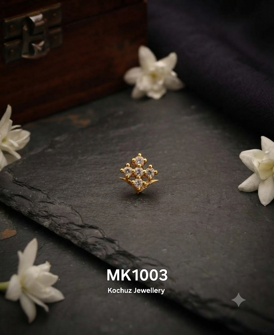 MK1003-24 Karat Gold Plated Nose Pin