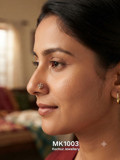 MK1003-24 Karat Gold Plated Nose Pin
