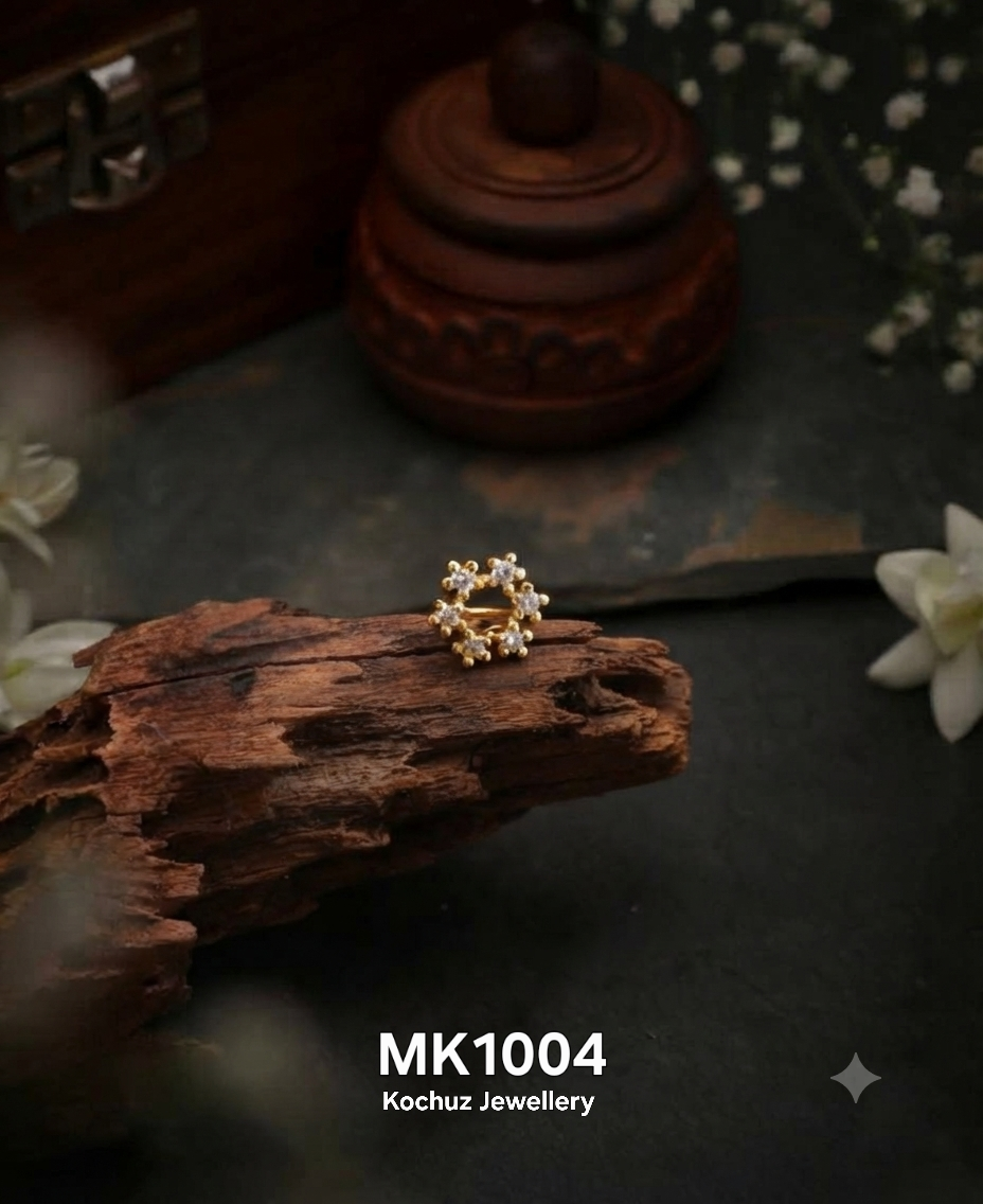 MK1004-24 Karat Gold Plated Nose Pin