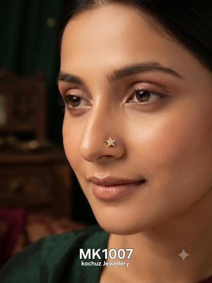 MK1007 -24 Karat Gold Plated Nose Pin