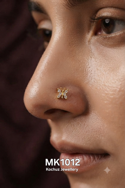 MK1012 -24 Karat Gold Plated Nose Pin