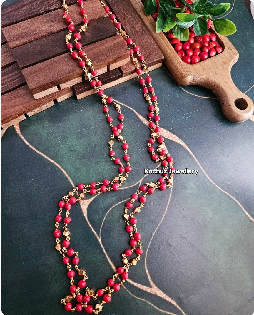 NECK1066 -Coral Bead Neckpiece