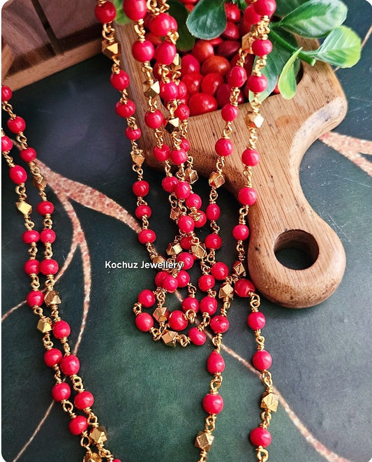 NECK1066 -Coral Bead Neckpiece