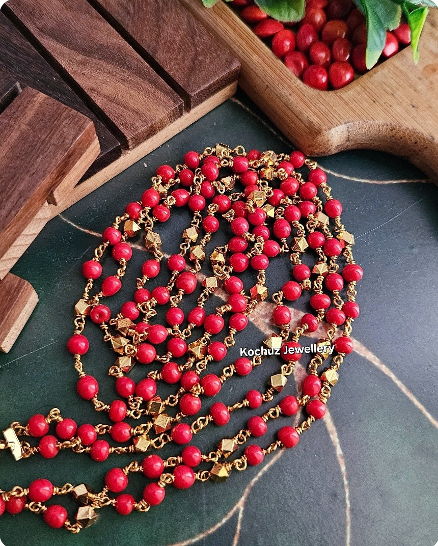 NECK1066 -Coral Bead Neckpiece