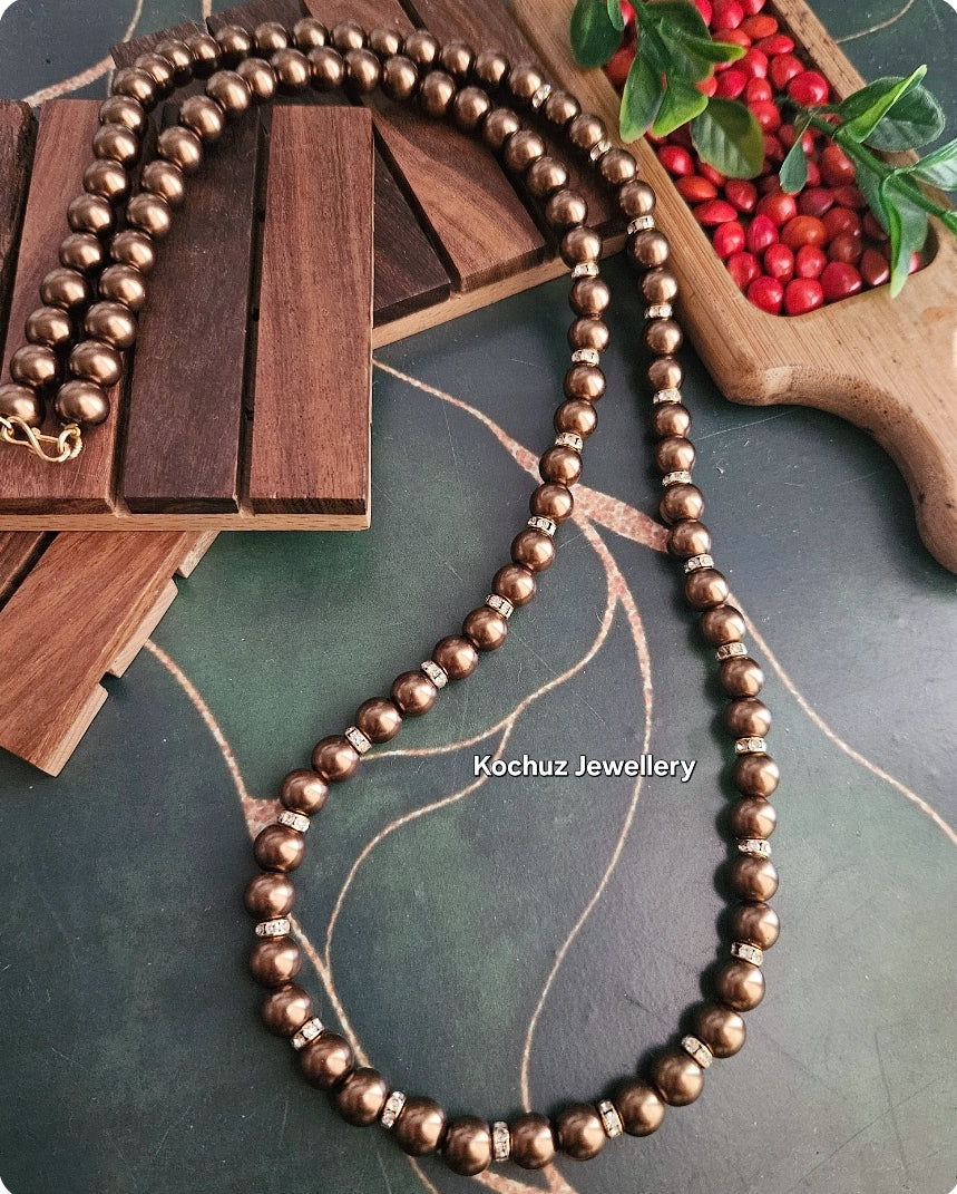 NECK1071 - Brown Shell Pearl Neckpiece