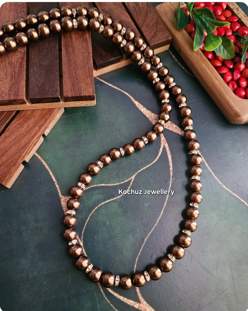 NECK1072 - Brown Shell Pearls Neckpiece