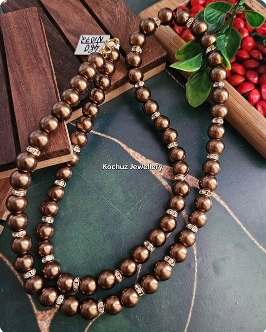 NECK1072 - Brown Shell Pearls Neckpiece