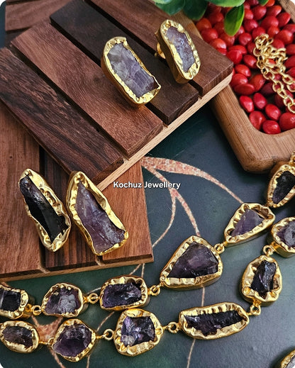 NECK1120 - Amethyst Short  Neckpiece