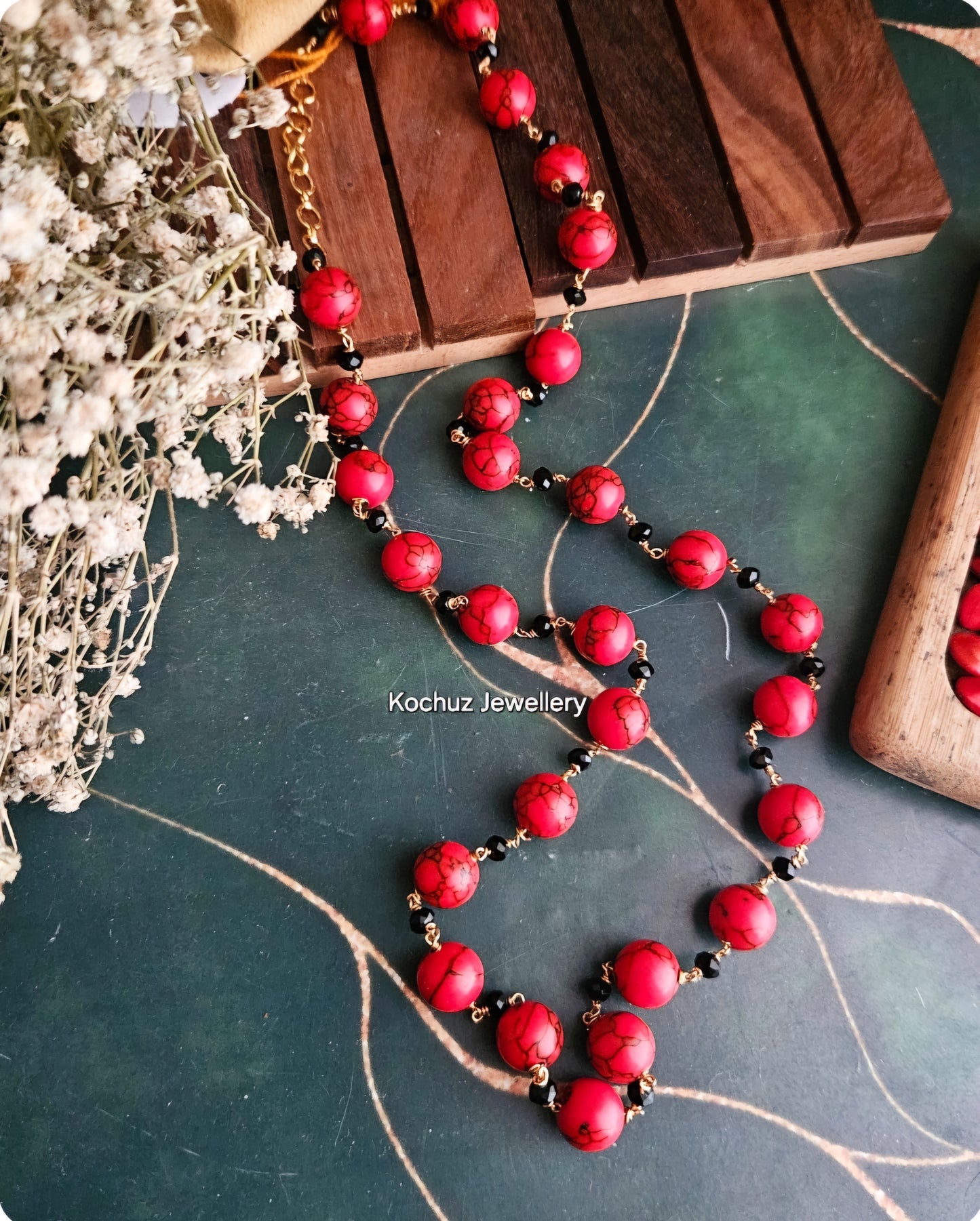 NECK1170 - Red Turquoise Neckpiece