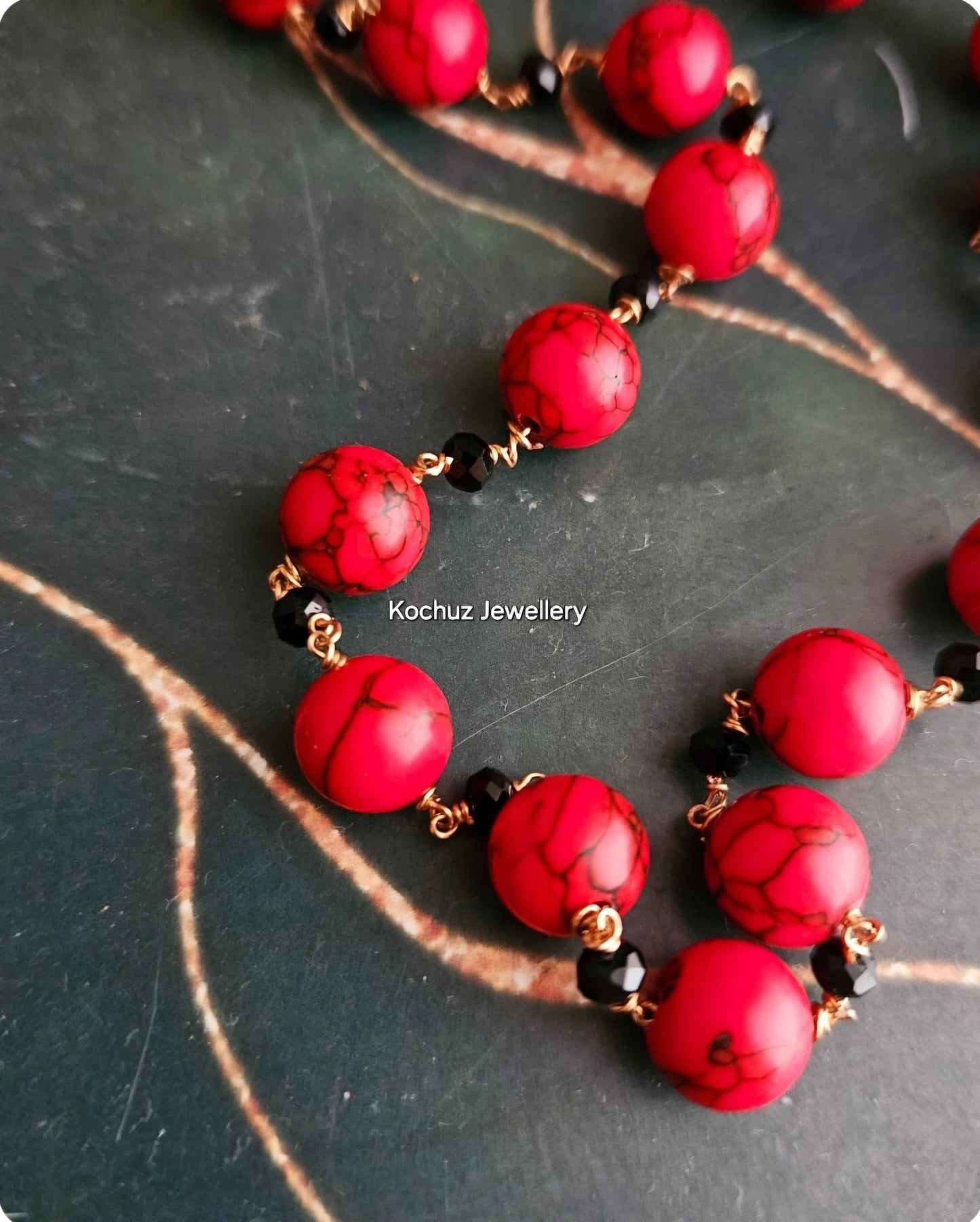 NECK1170 - Red Turquoise Neckpiece