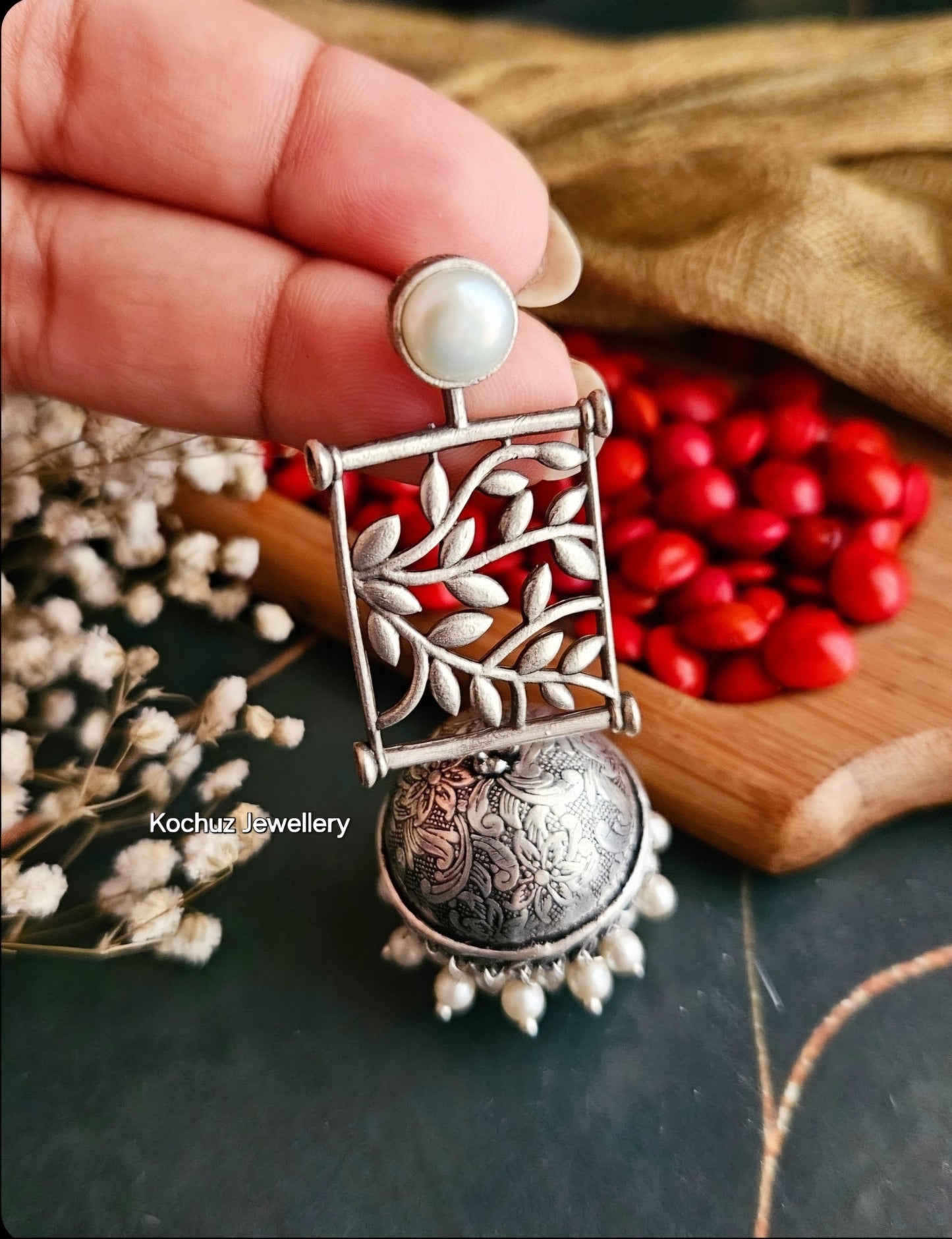 EAR1243 -Pearl Jhumka
