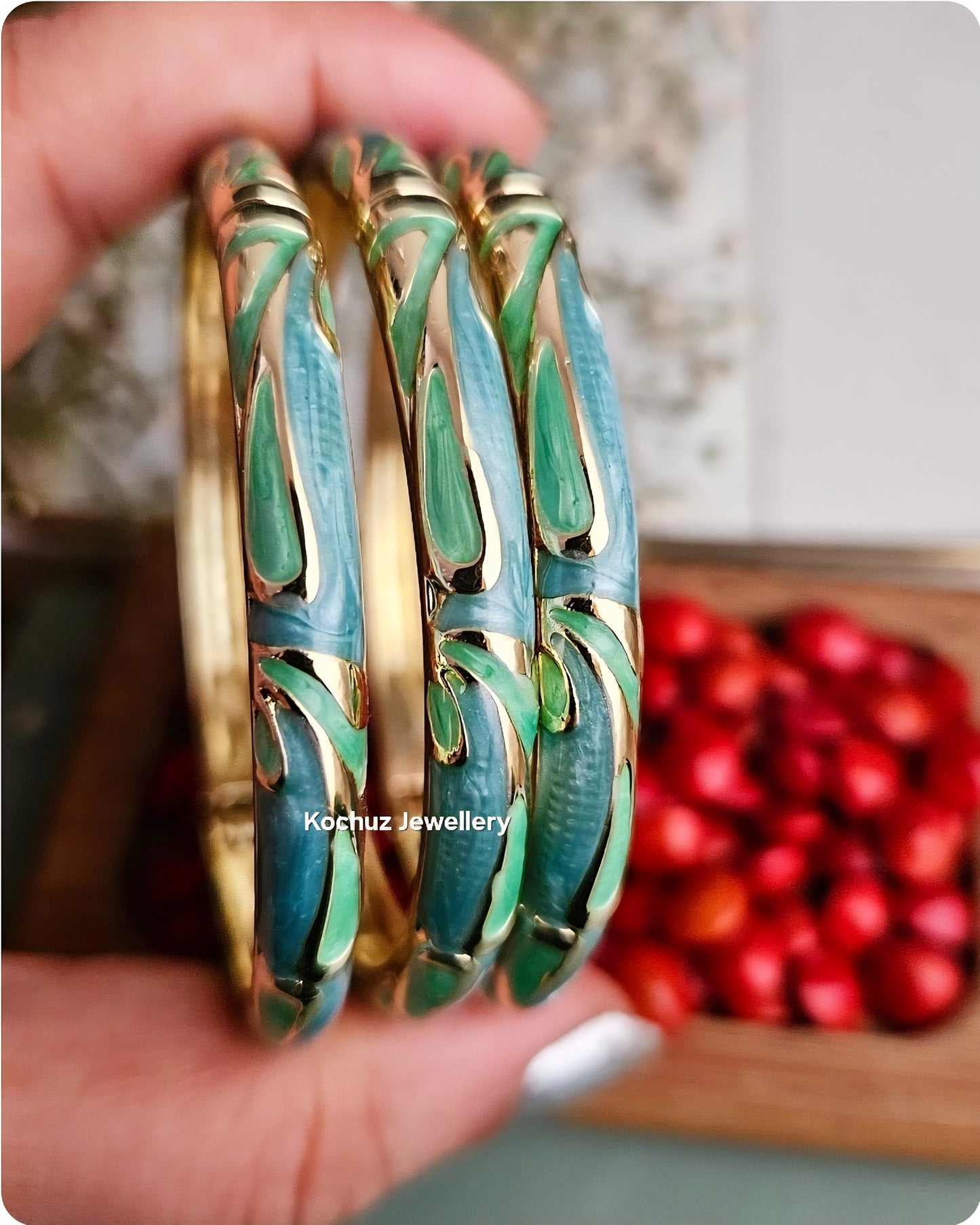 BANG1267 -Anti Tarnish Italian Enamel Meenakari Bangles