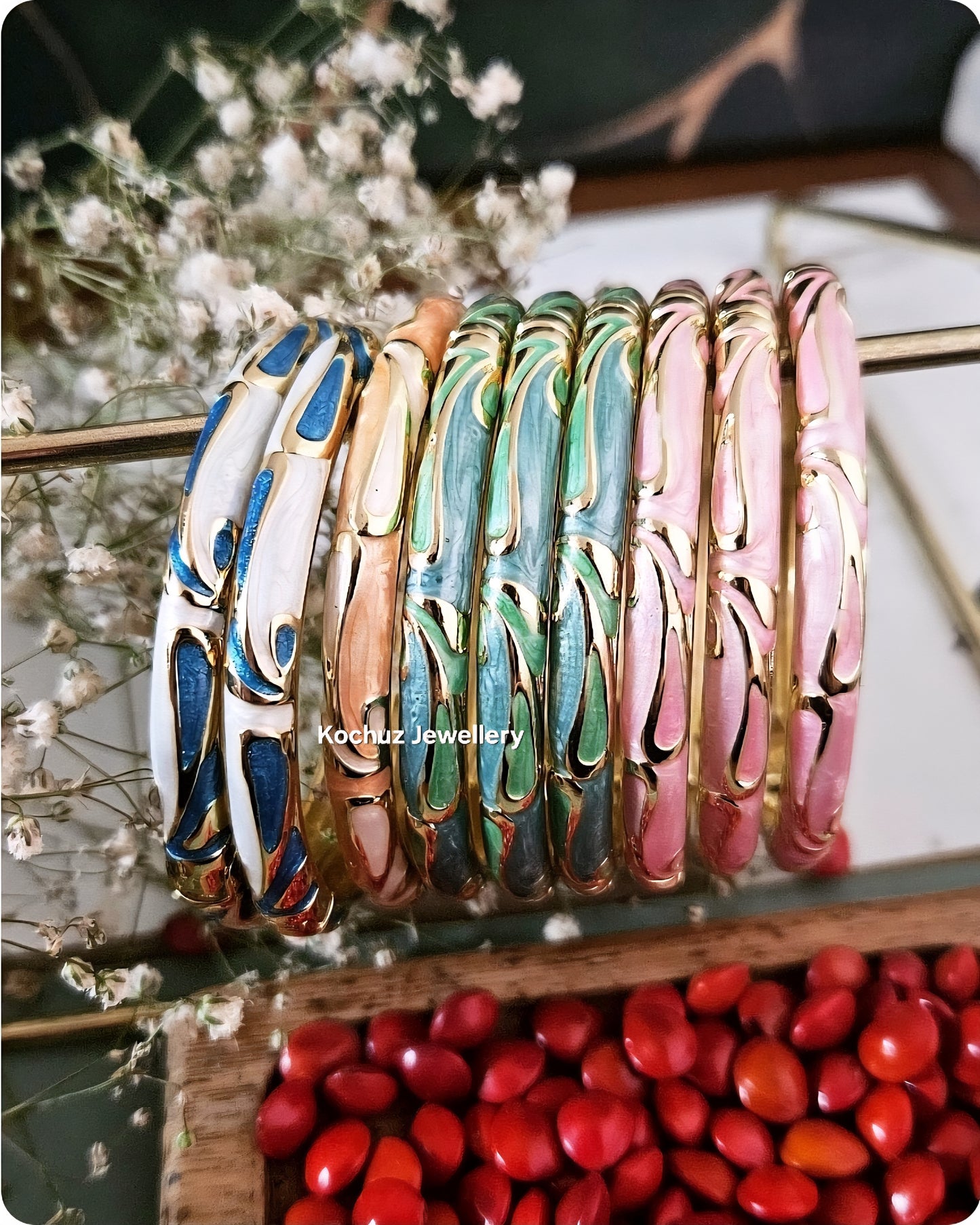 BANG1267 -Anti Tarnish Italian Enamel Meenakari Bangles