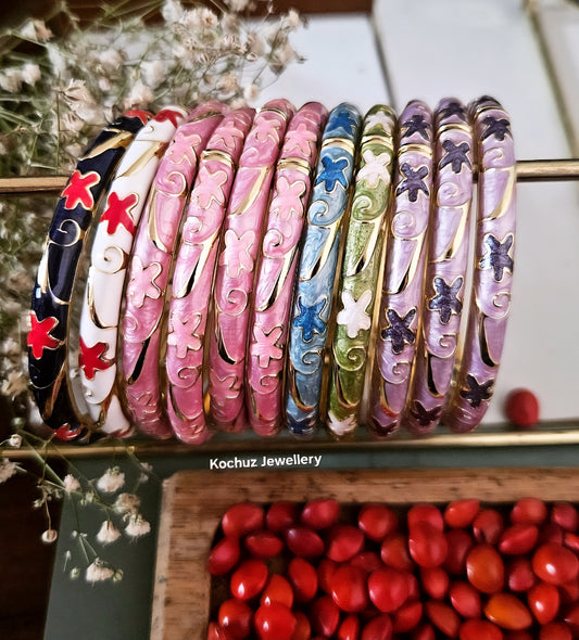 BANG1266 -Anti Tarnish Italian Enamel Meenakari Bangles