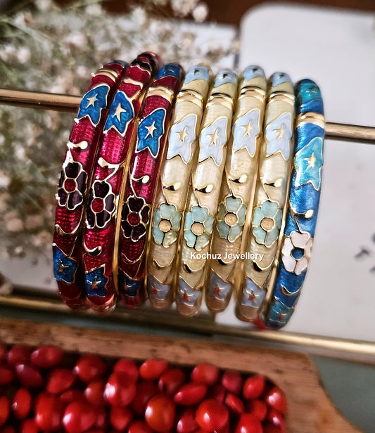 BANG1265 -Anti Tarnish Italian Enamel Meenakari Bangles