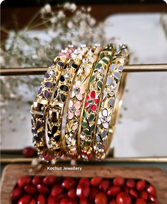 BANG1263 -Anti Tarnish Italian Enamel Meenakari Bangles