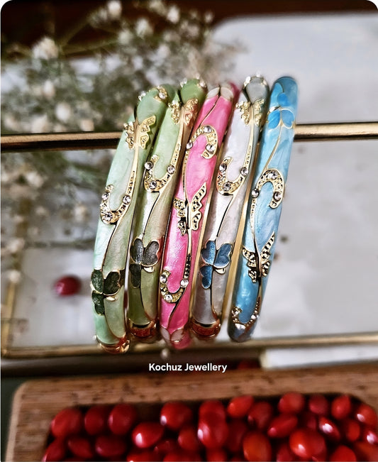 BANG1261 -Anti Tarnish Italian Enamel Meenakari Bangles