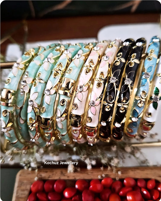 BANG1258 -Anti Tarnish Italian Enamel Meenakari Bangles