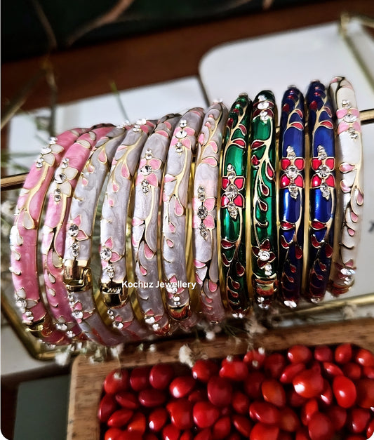 BANG1260 -Anti Tarnish Italian Enamel Meenakari Bangles