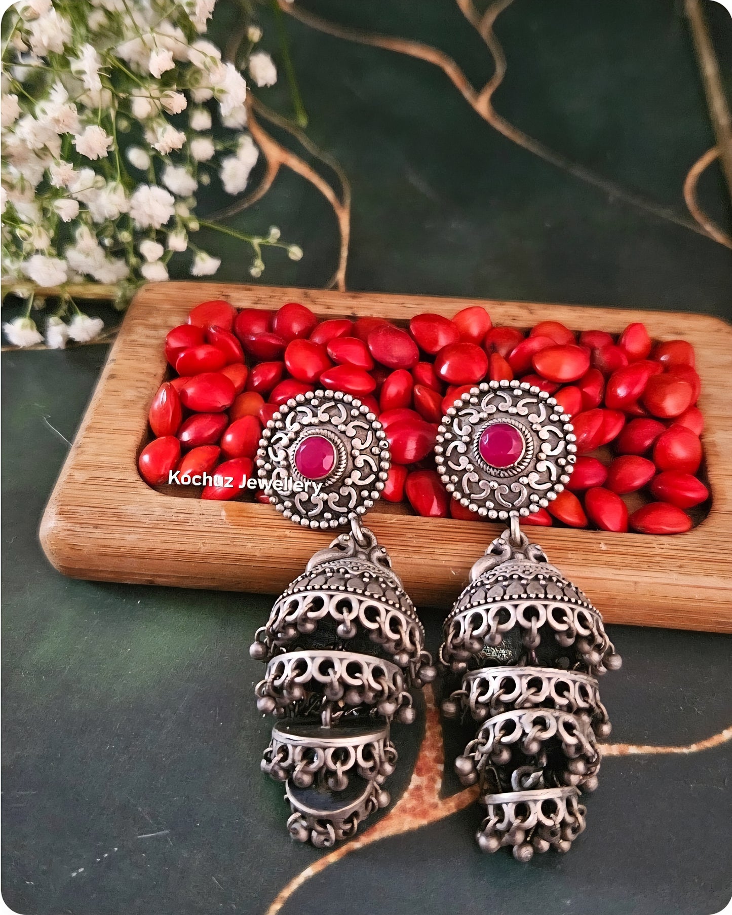 EAR1259 - Silver Look Alike Jhumka