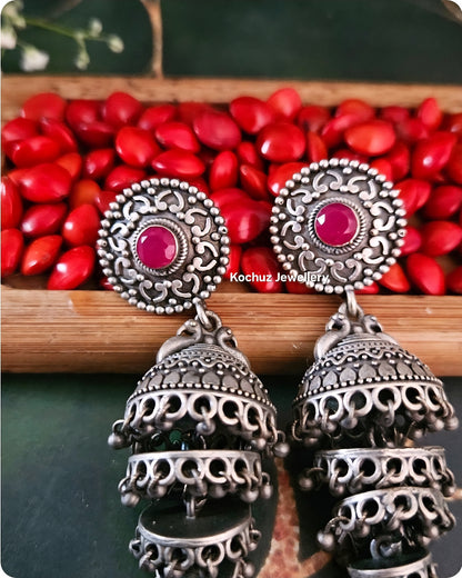 EAR1259 - Silver Look Alike Jhumka