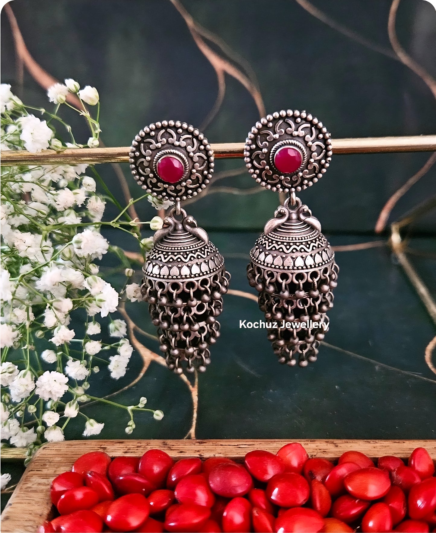 EAR1259 - Silver Look Alike Jhumka