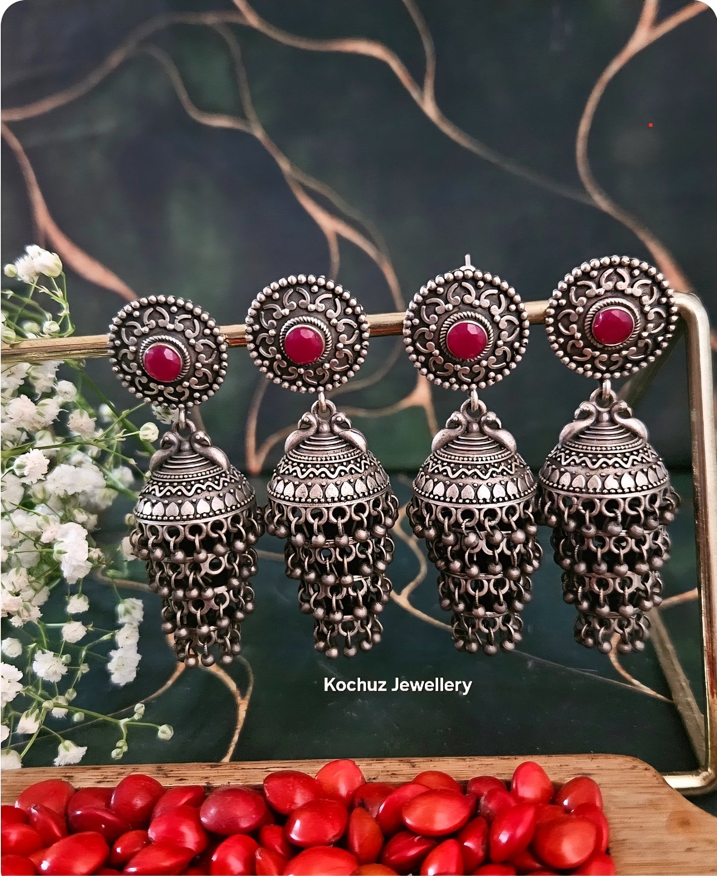 EAR1259 - Silver Look Alike Jhumka