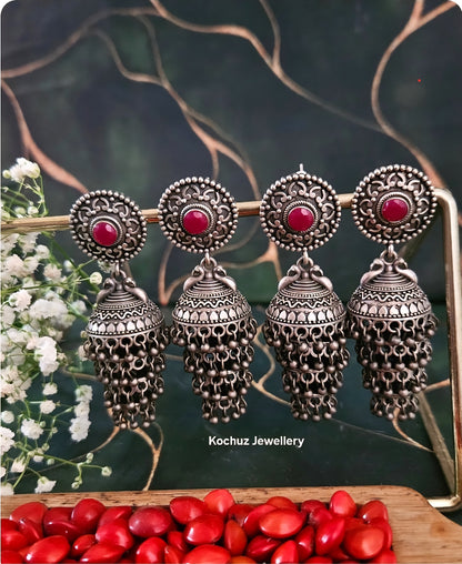 EAR1259 - Silver Look Alike Jhumka