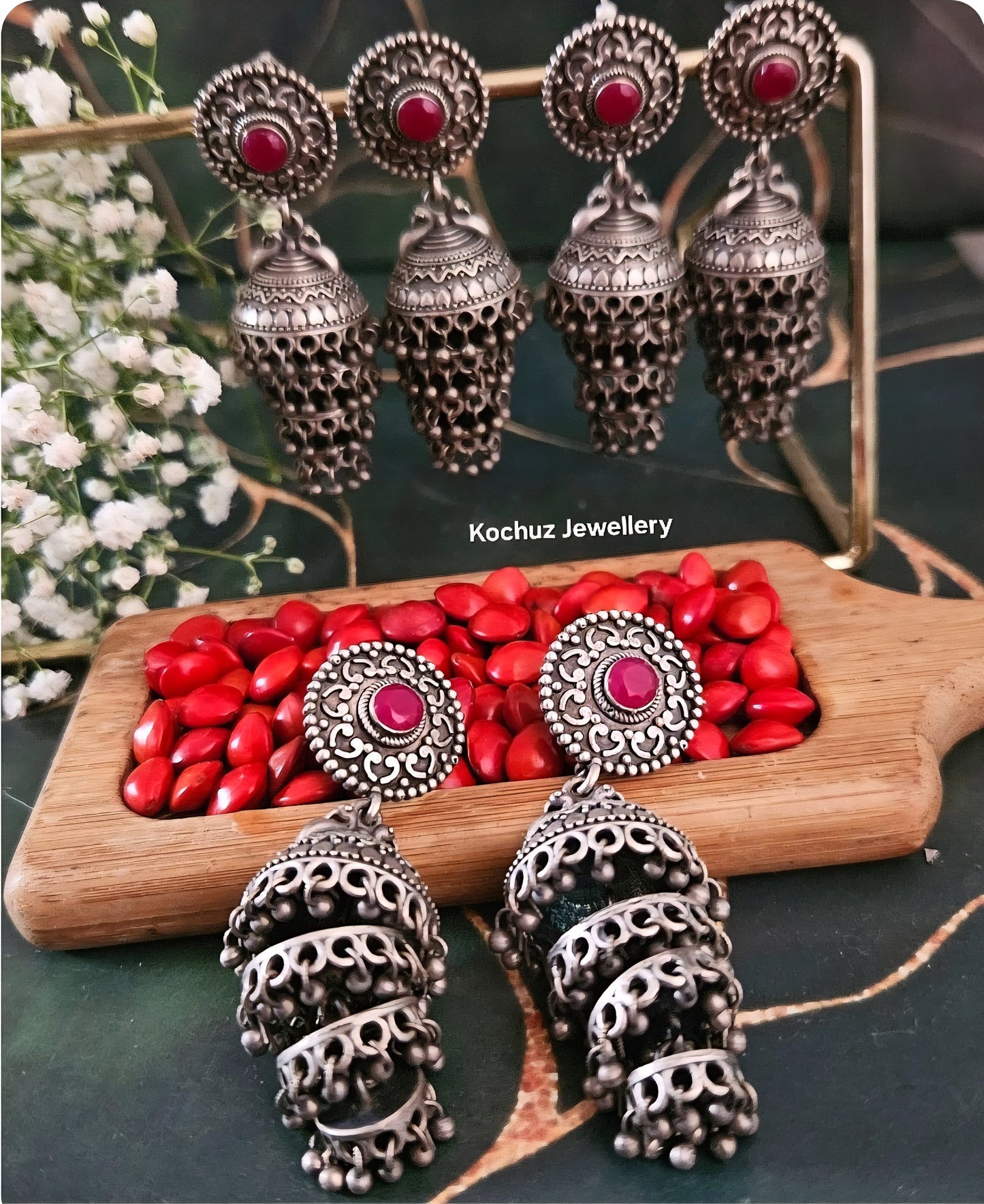 EAR1259 - Silver Look Alike Jhumka