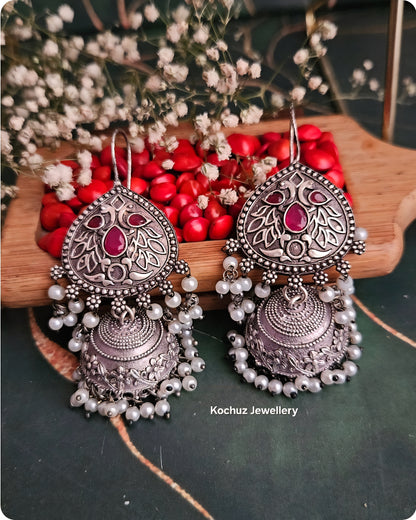 EAR1262 - Silver Look Alike Jhumka